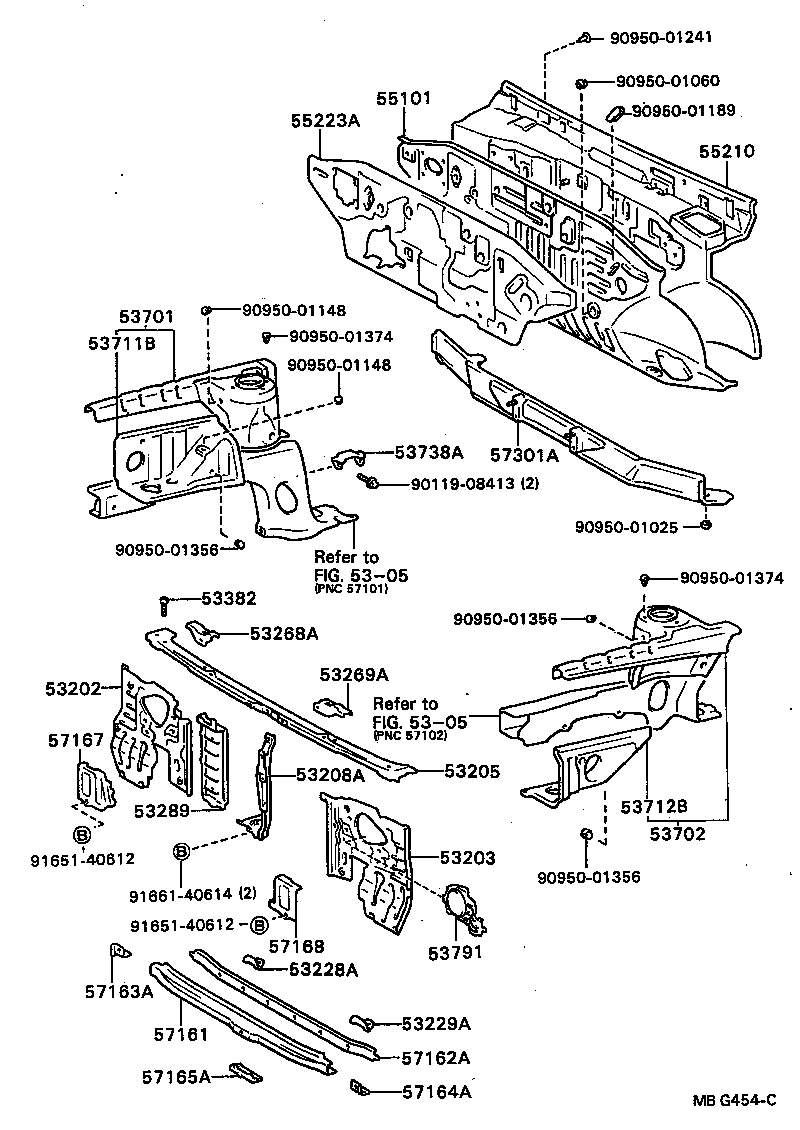  CARINA FF |  FRONT FENDER APRON DASH PANEL