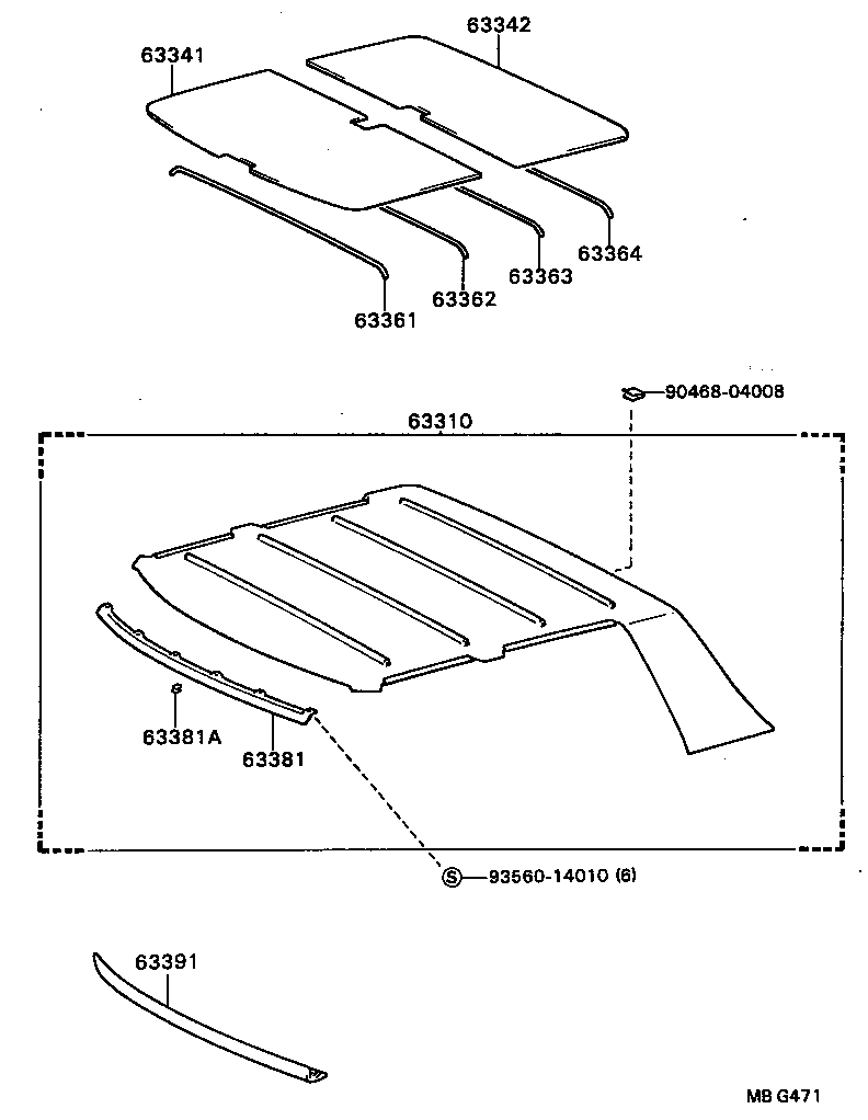  CARINA FF |  ROOF HEADLINING SILENCER PAD