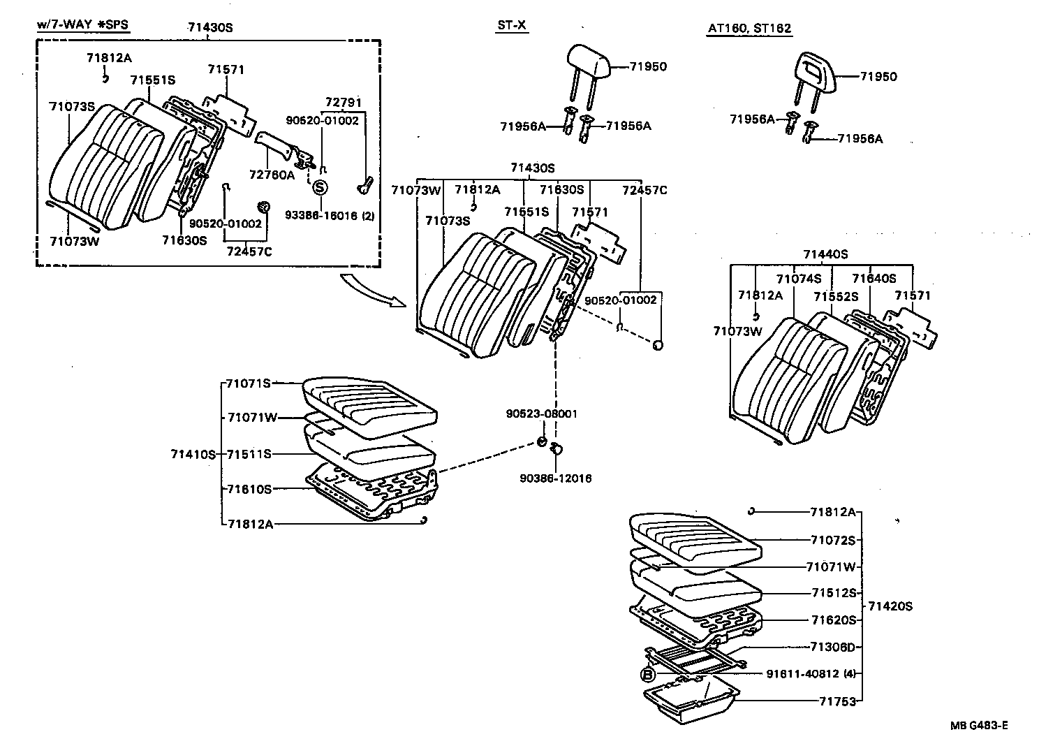  CARINA FF |  FRONT SEAT SEAT TRACK