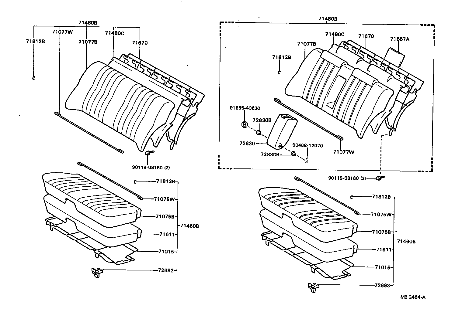  CARINA FF |  REAR SEAT SEAT TRACK