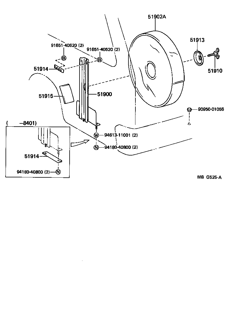  HIACE VAN WAGON |  SPARE WHEEL CARRIER