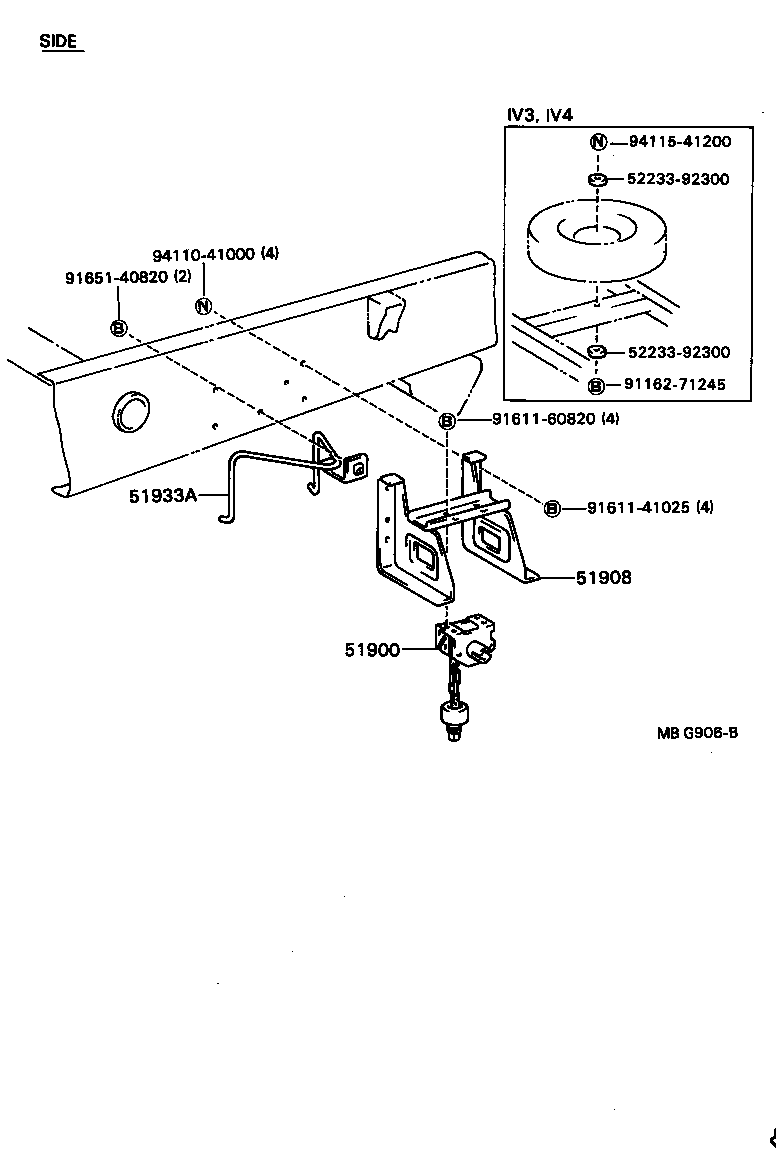  DYNA TOYOACE |  SPARE WHEEL CARRIER