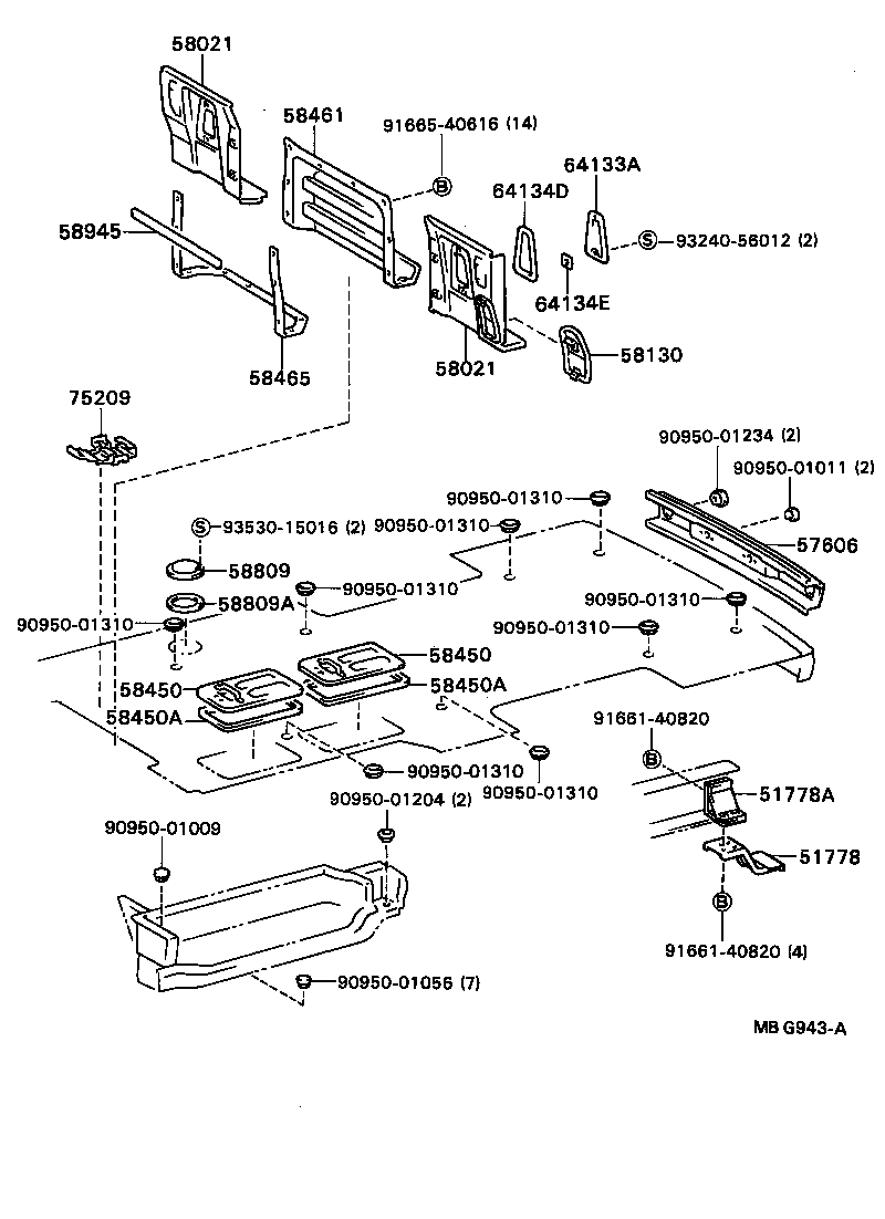  DYNA TOYOACE |  REAR FLOOR PANEL REAR FLOOR MEMBER