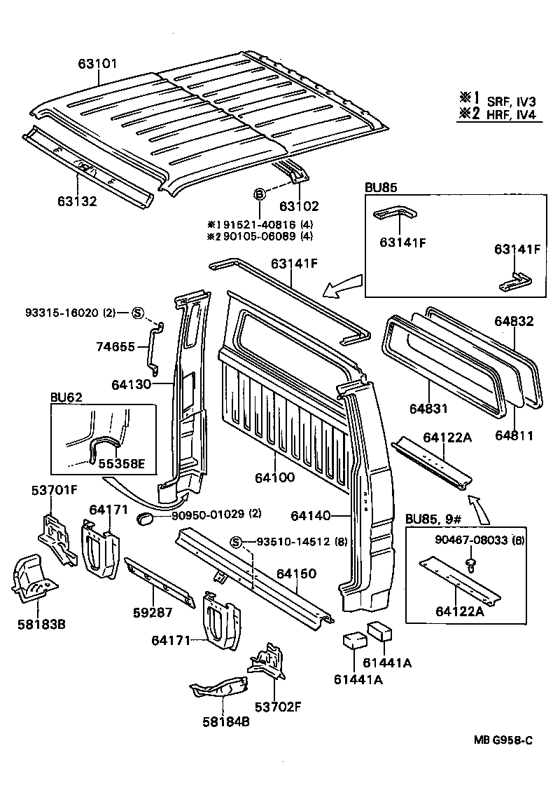  DYNA TOYOACE |  ROOF PANEL BACK PANEL