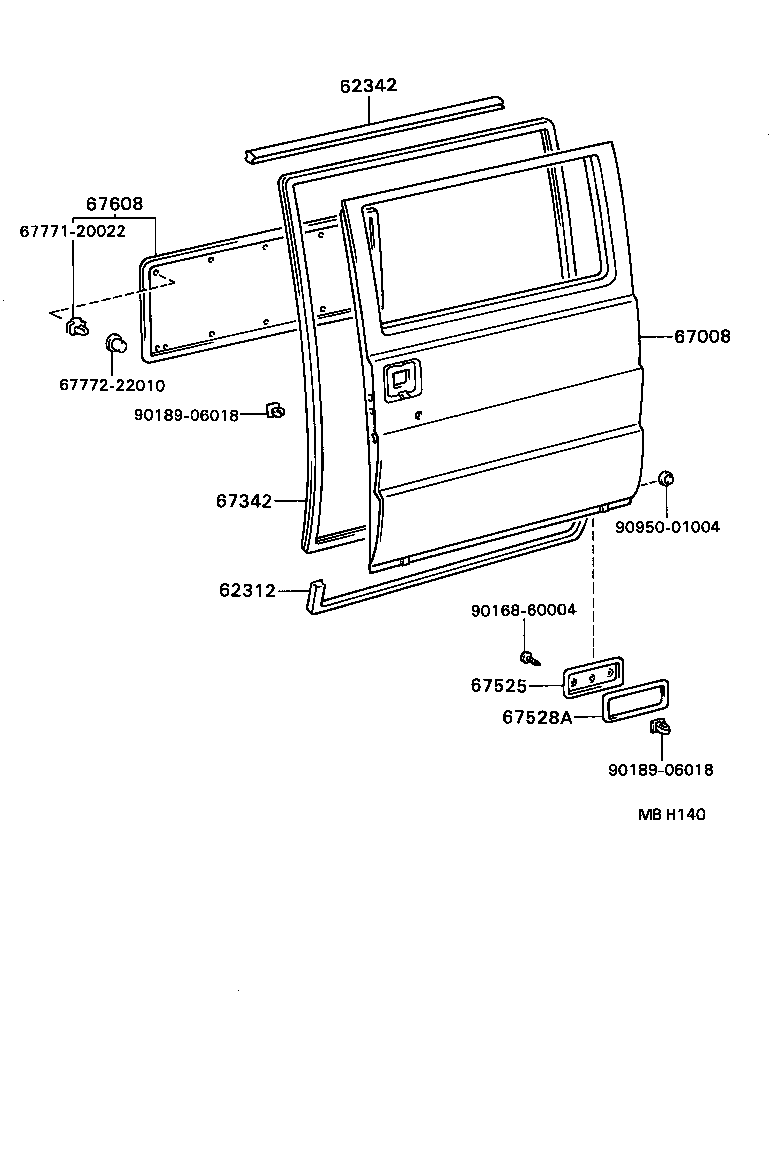  DYNA TOYOACE |  REAR DOOR PANEL GLASS