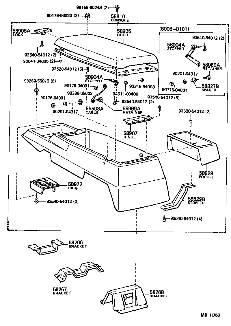  LAND CRUISER VAN |  CONSOLE BOX BRACKET