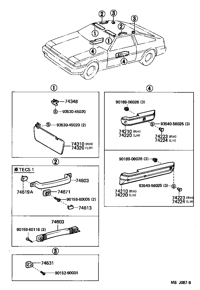  SPRINTER TRUENO |  ARMREST VISOR
