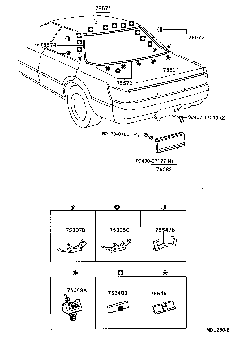  CARINA ED |  REAR MOULDING