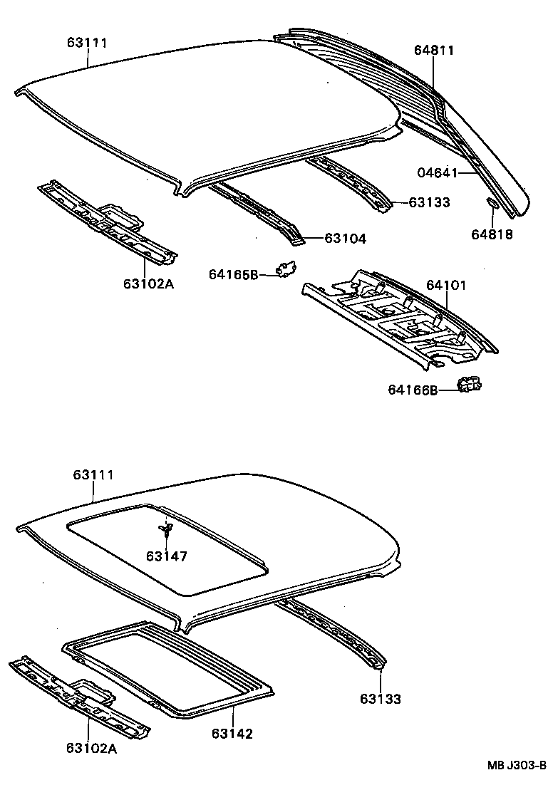  CARINA ED |  ROOF PANEL BACK WINDOW GLASS