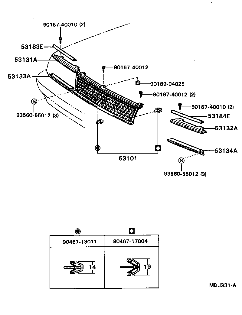  CARINA ED |  RADIATOR GRILLE