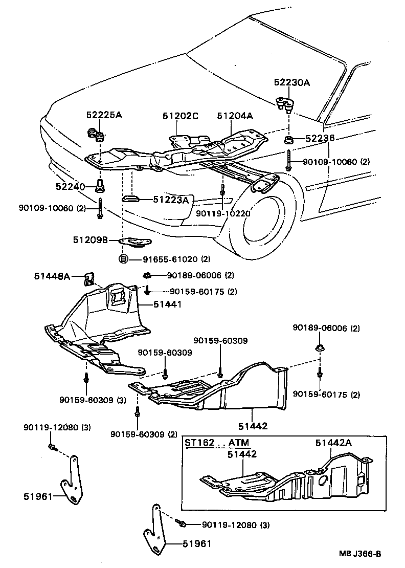  CARINA ED |  SUSPENSION CROSSMEMBER UNDER COVER