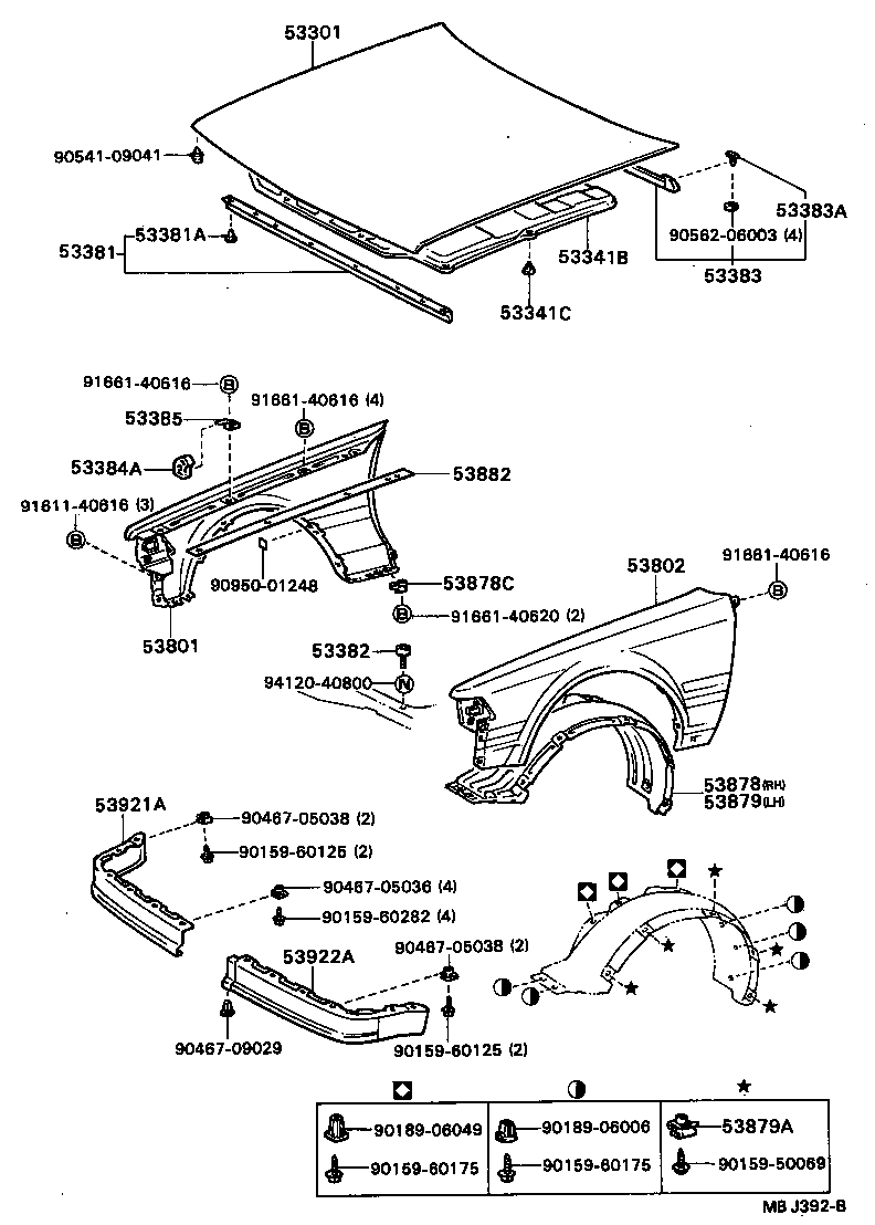  CARINA ED |  HOOD FRONT FENDER