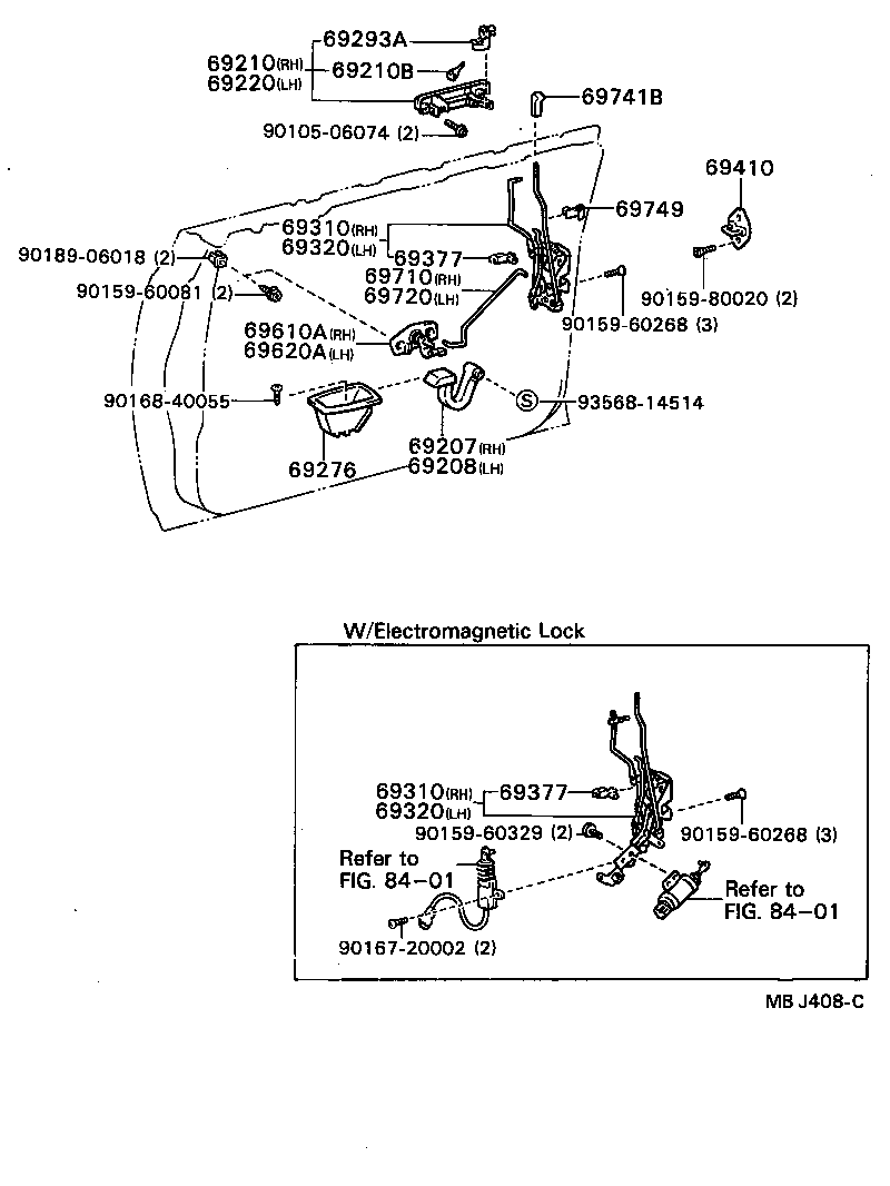  CARINA ED |  FRONT DOOR LOCK HANDLE