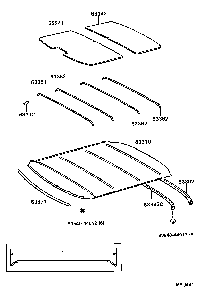  CARINA ED |  ROOF HEADLINING SILENCER PAD