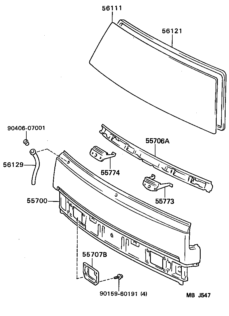 TOYOACE DYNA |  FRONT PANEL WINDSHIELD GLASS