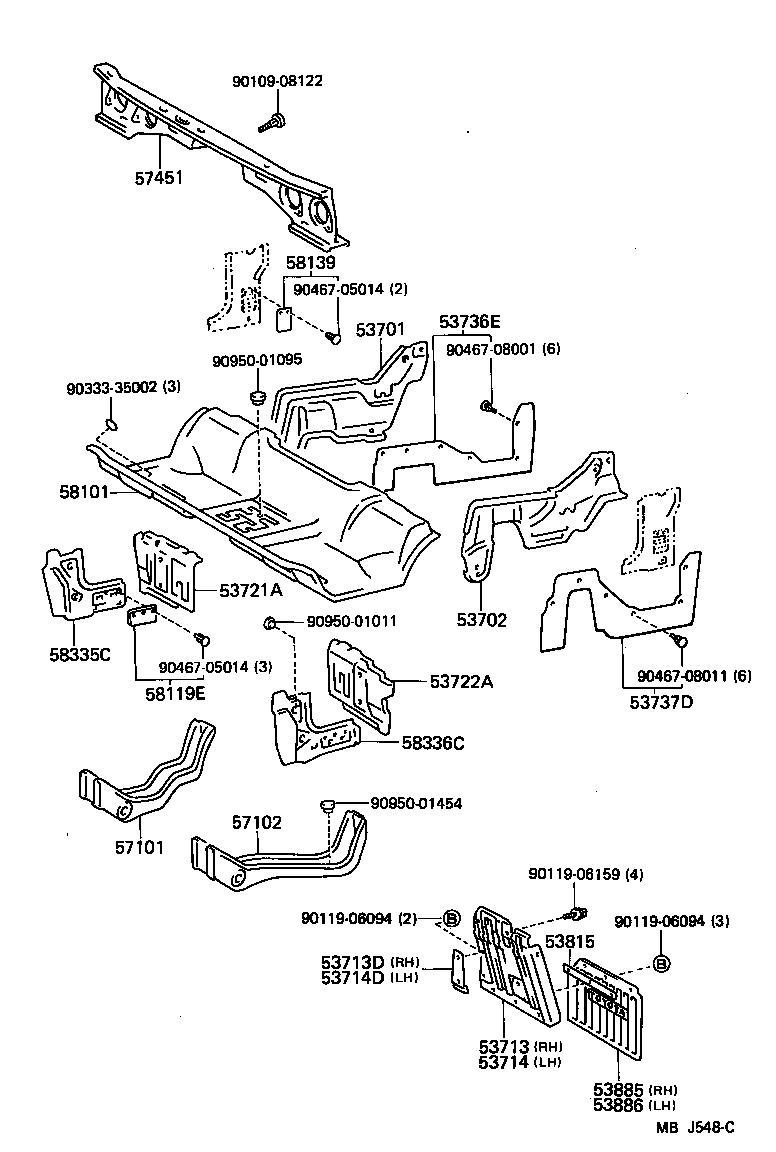  TOYOACE DYNA |  FRONT FLOOR PANEL FRONT FLOOR MEMBER