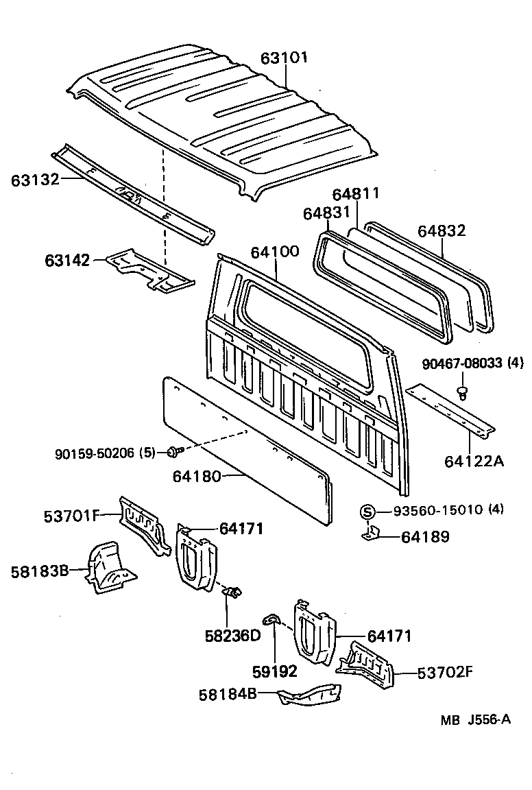  TOYOACE DYNA |  ROOF PANEL BACK PANEL