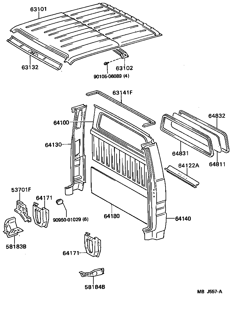  TOYOACE DYNA |  ROOF PANEL BACK PANEL