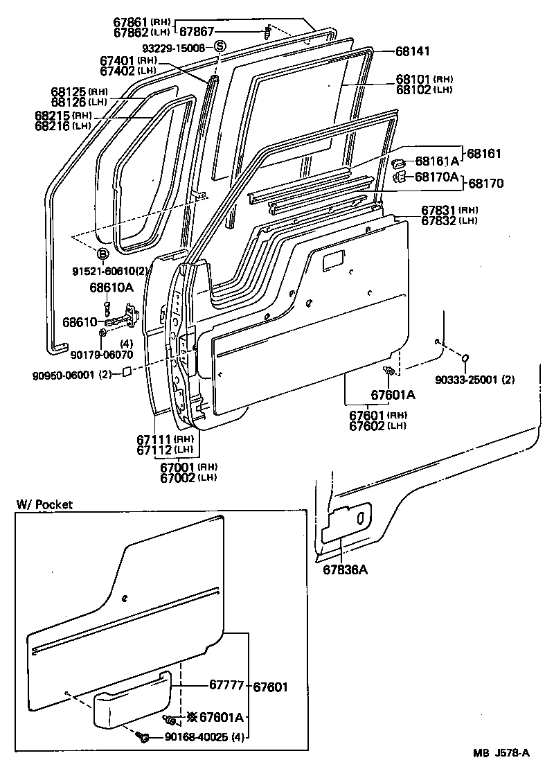  TOYOACE DYNA |  FRONT DOOR PANEL GLASS