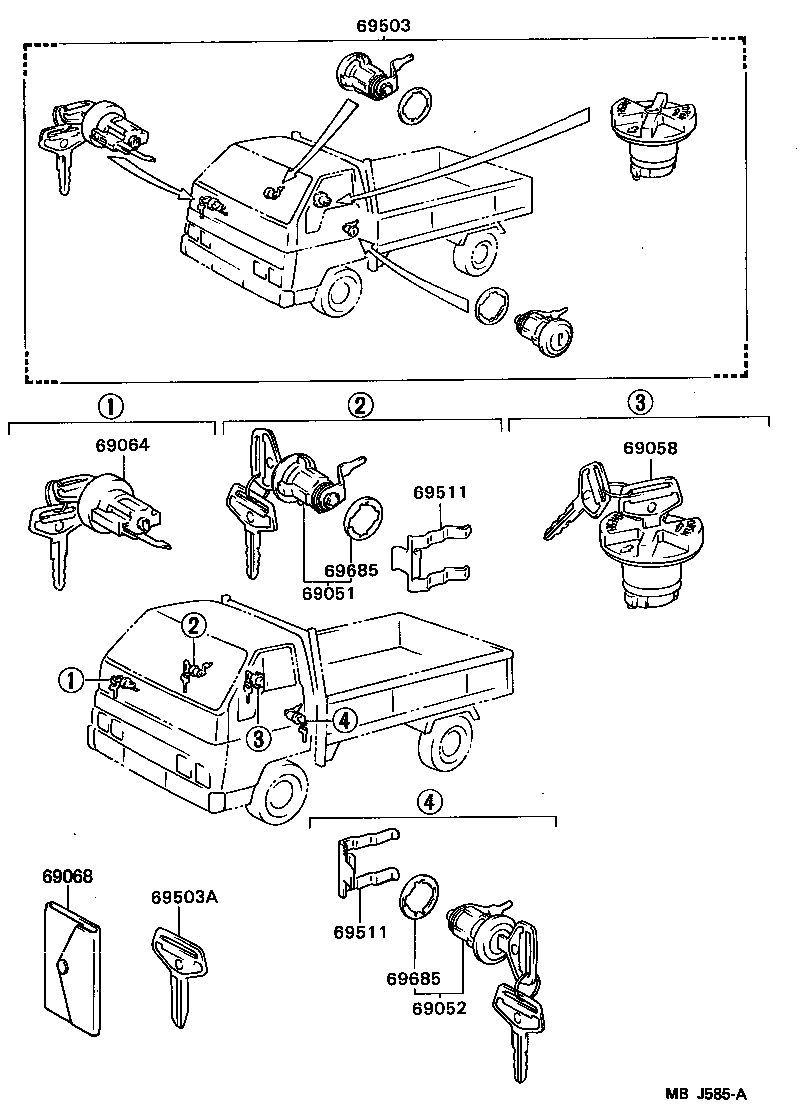  TOYOACE DYNA |  LOCK CYLINDER SET