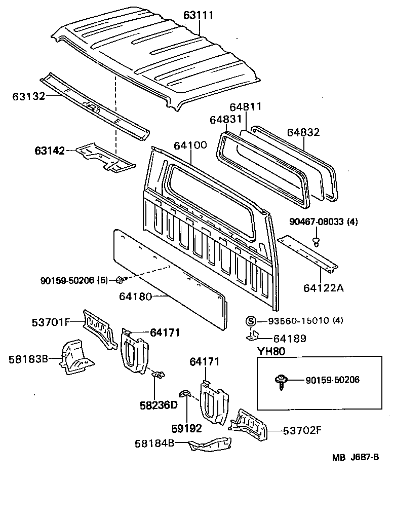  HIACE TRUCK |  ROOF PANEL BACK PANEL