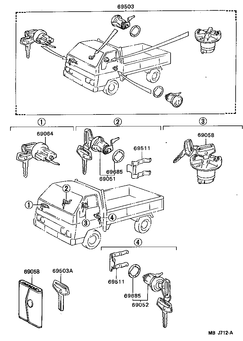  HIACE TRUCK |  LOCK CYLINDER SET
