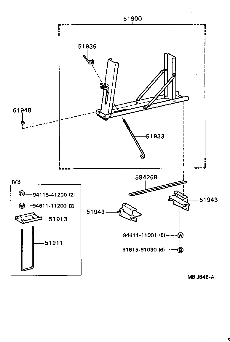  DYNA TOYOACE |  SPARE WHEEL CARRIER