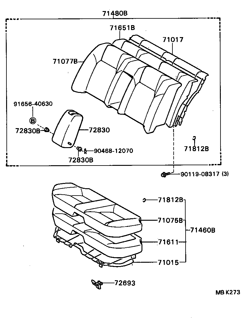  CARINA ED |  REAR SEAT SEAT TRACK