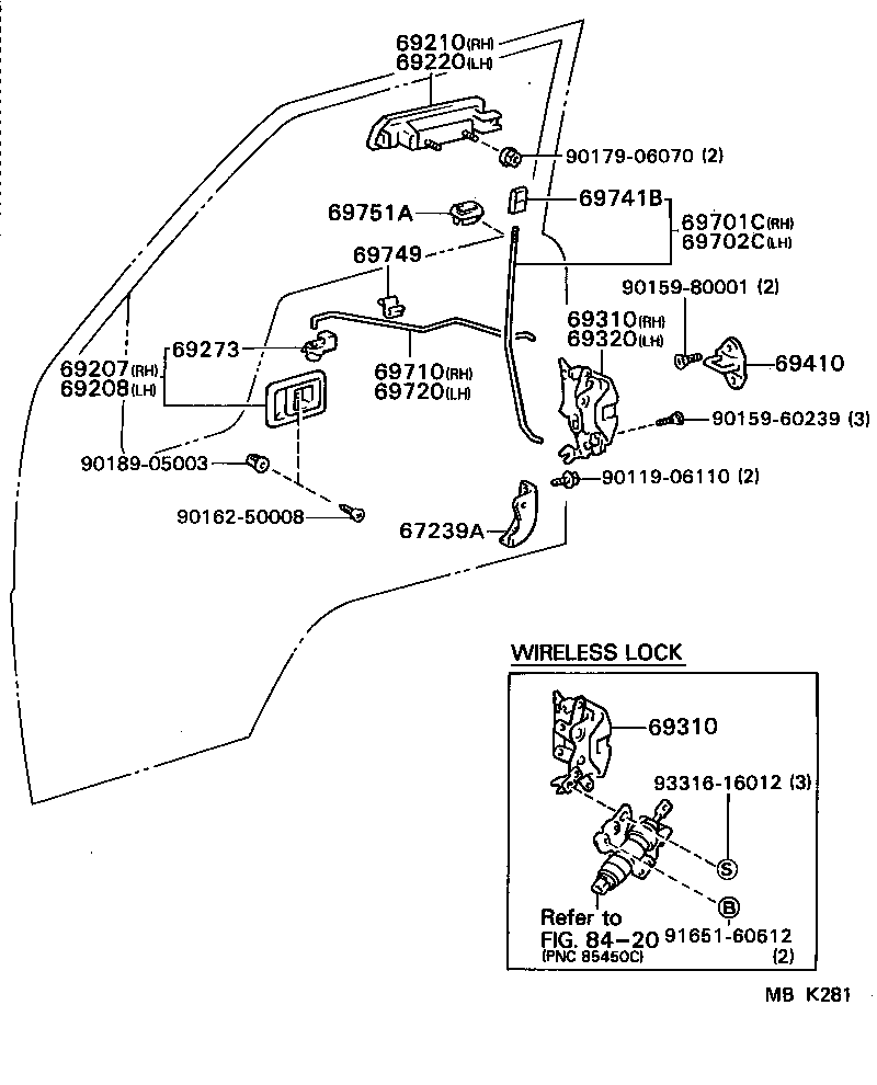  TOYOACE DYNA |  FRONT DOOR LOCK HANDLE