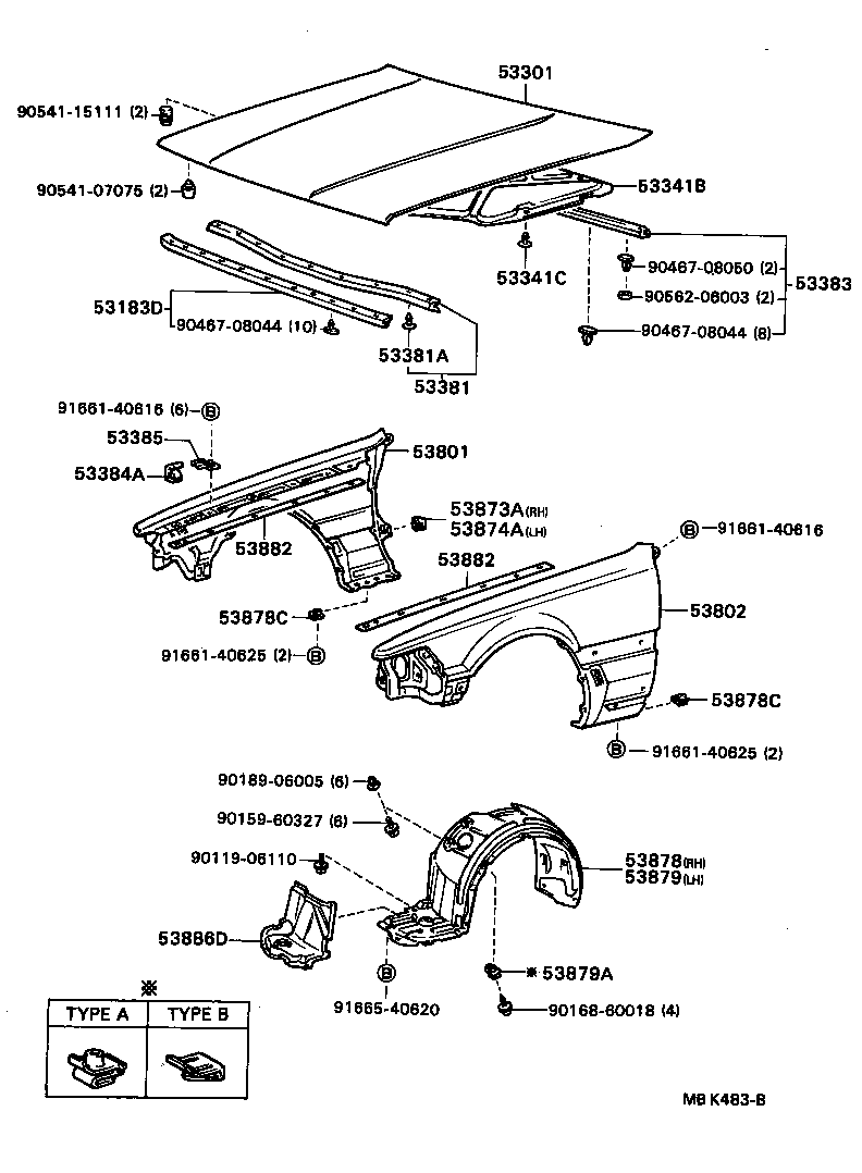  SOARER |  HOOD FRONT FENDER