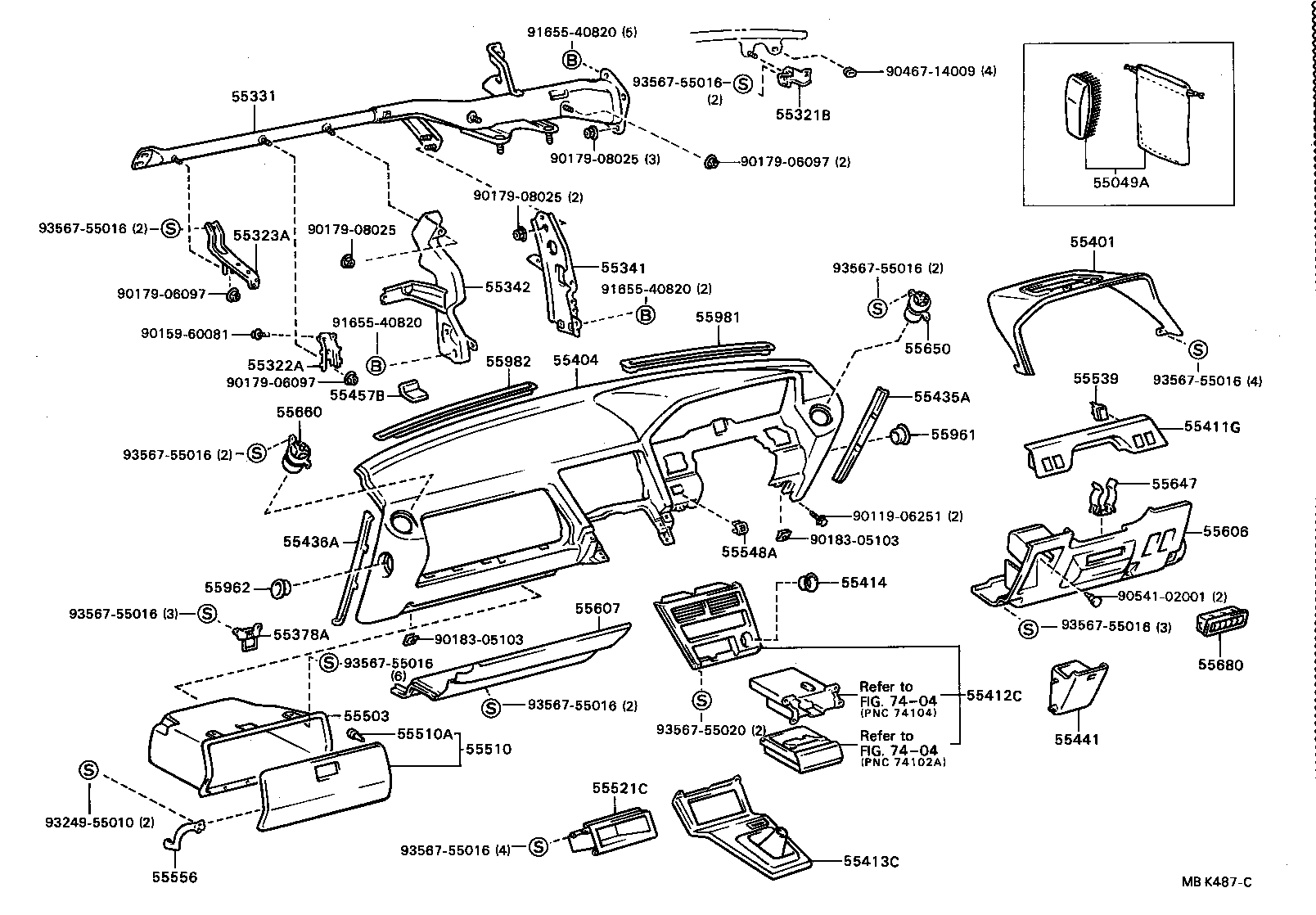  SOARER |  INSTRUMENT PANEL GLOVE COMPARTMENT