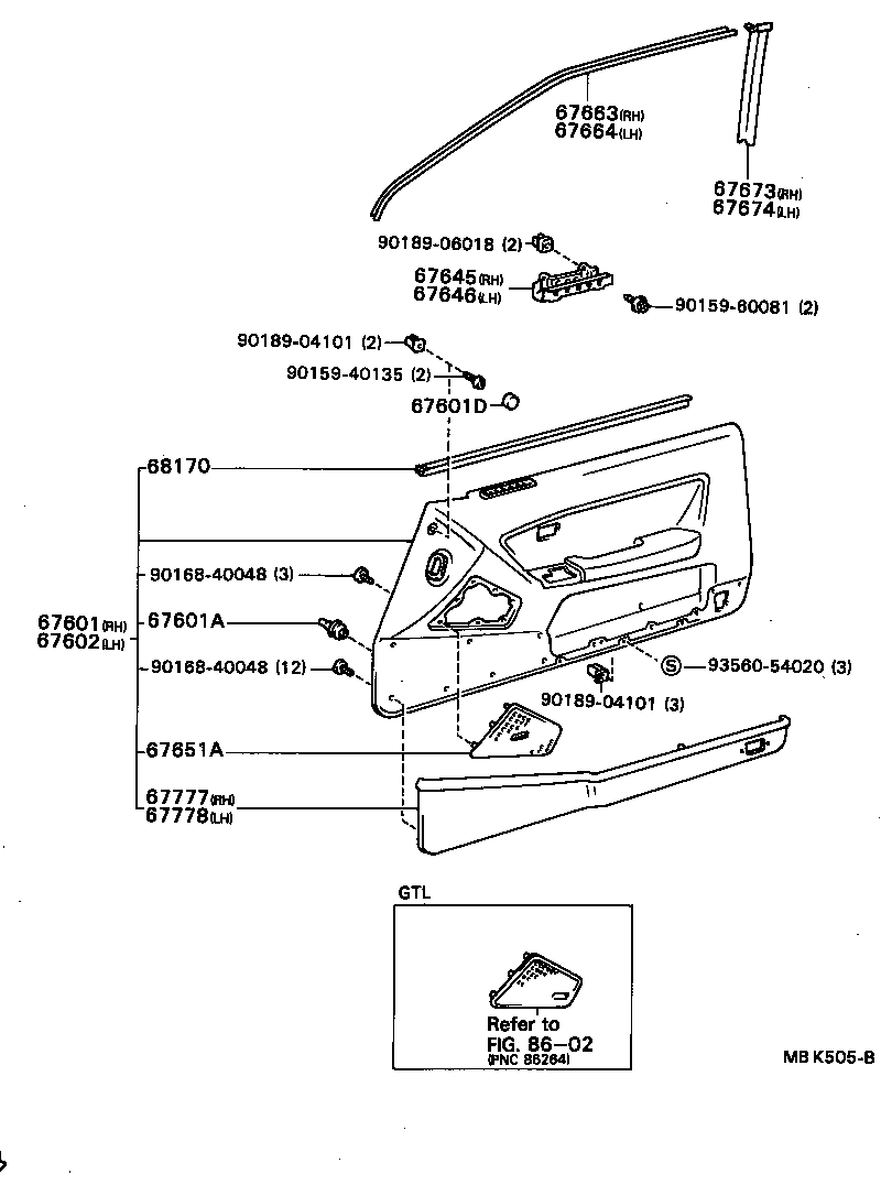  SOARER |  FRONT DOOR PANEL GLASS