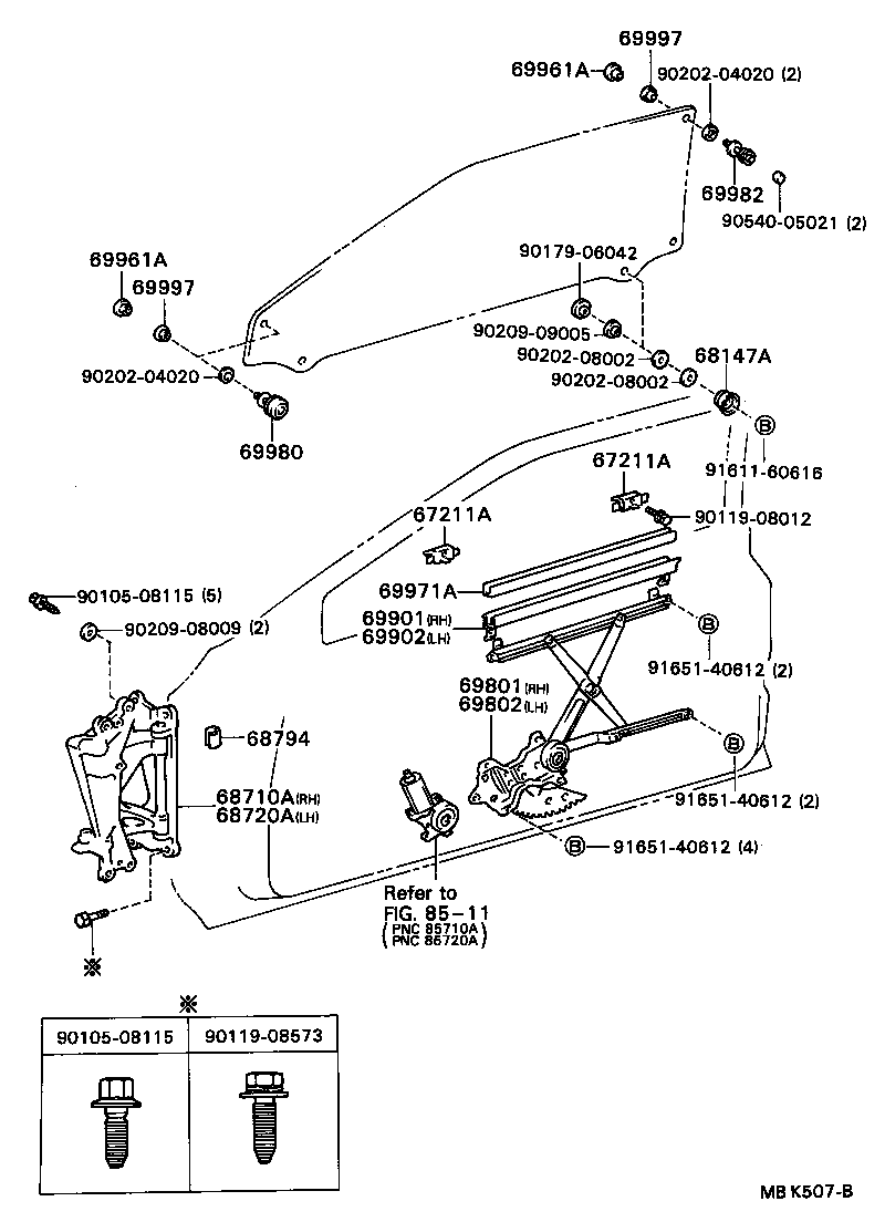  SOARER |  FRONT DOOR WINDOW REGULATOR HINGE