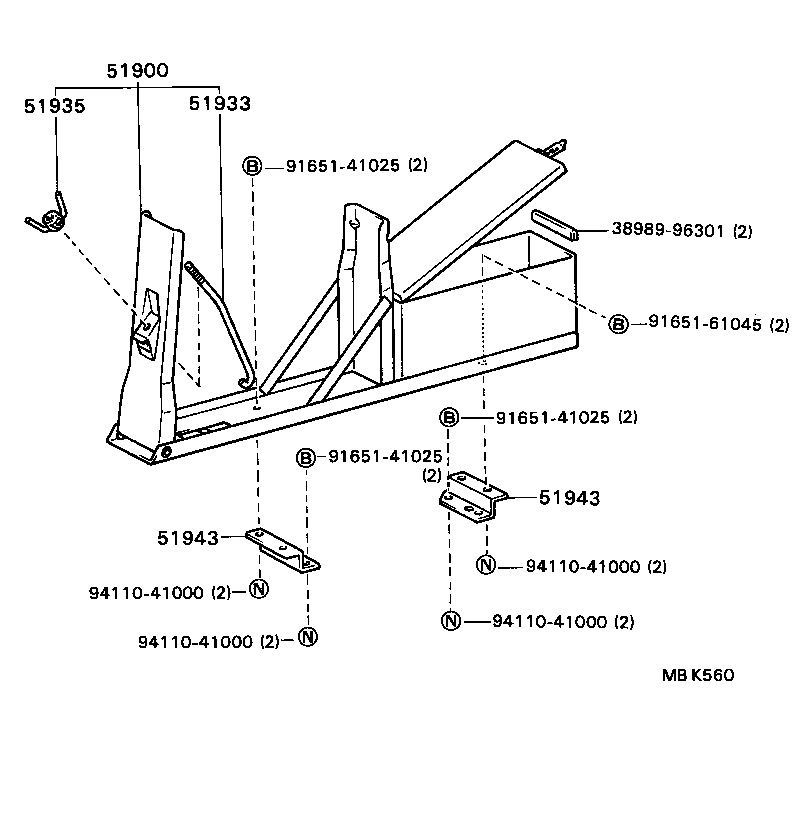  DYNA TOYOACE |  SPARE WHEEL CARRIER