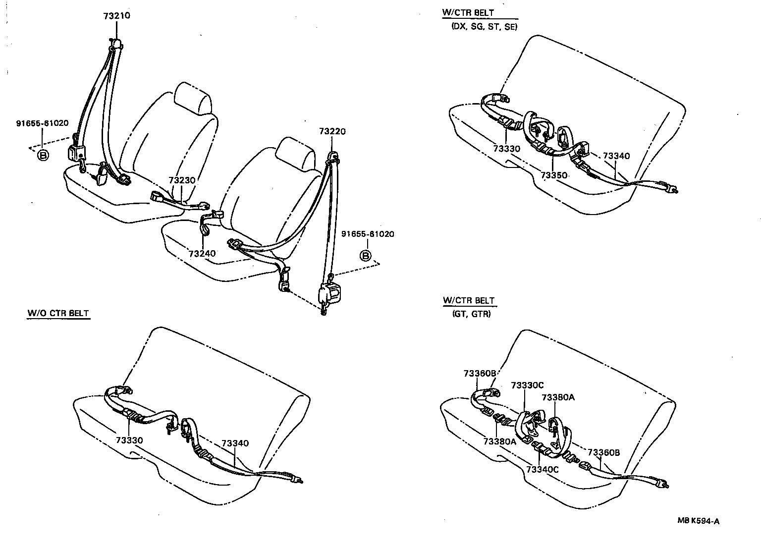  CARINA FF |  SEAT BELT CHILD RESTRAINT SEAT
