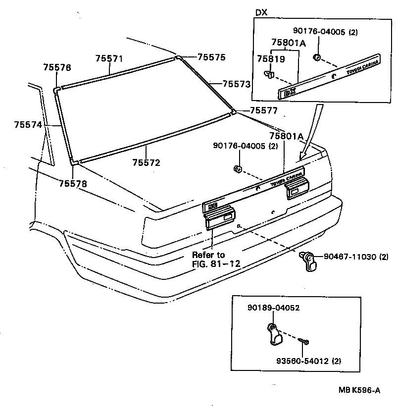 CARINA FF |  REAR MOULDING
