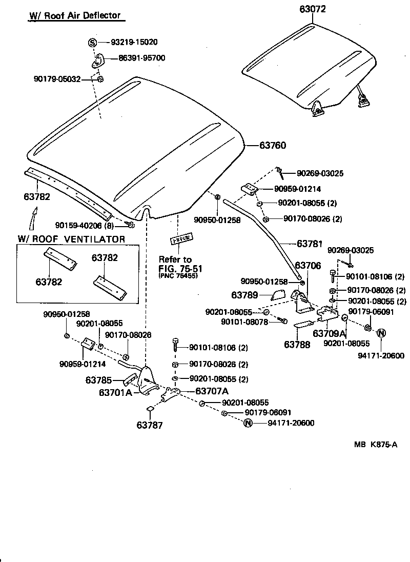 TOYOACE DYNA |  ROOF PANEL BACK PANEL