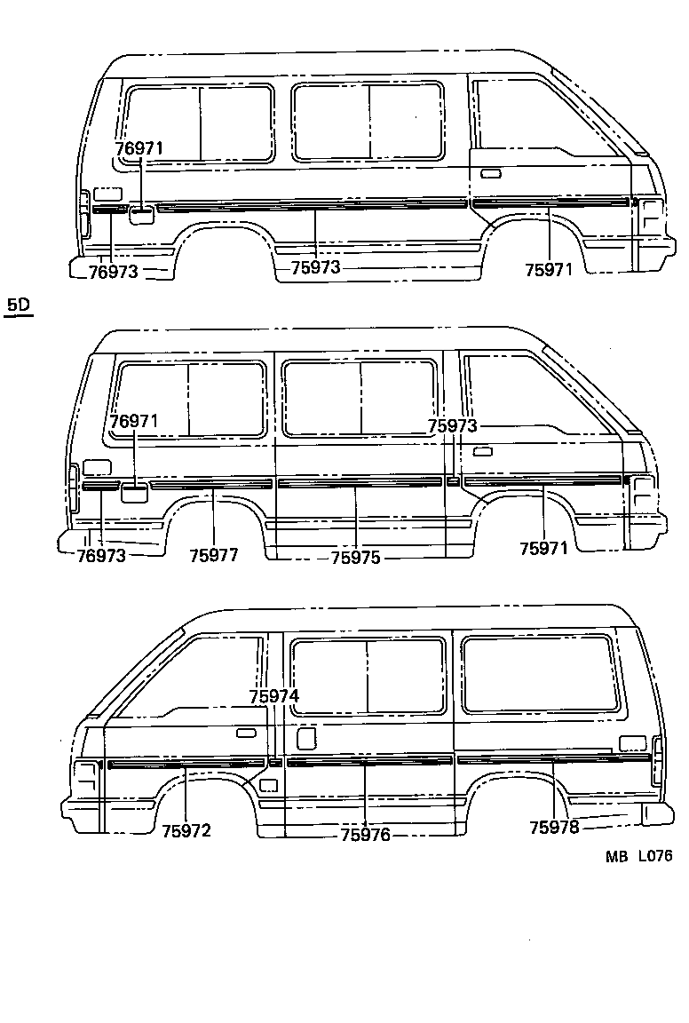  HIACE VAN WAGON |  BODY STRIPE