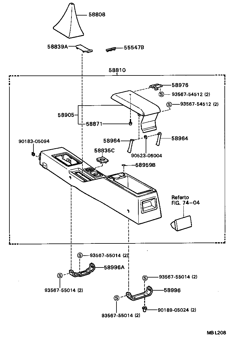  CELICA |  CONSOLE BOX BRACKET