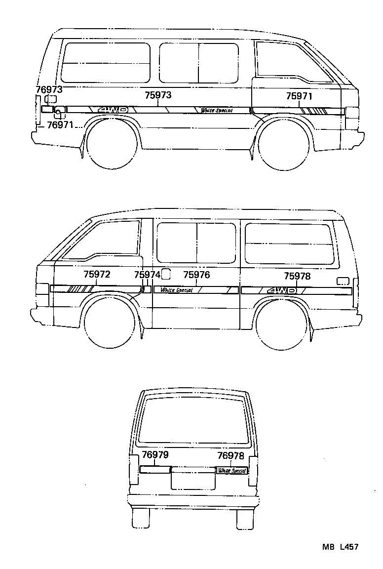  HIACE VAN WAGON |  BODY STRIPE