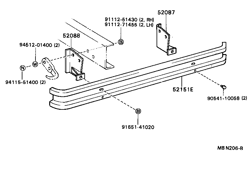  DYNA TOYOACE |  REAR BUMPER BUMPER STAY
