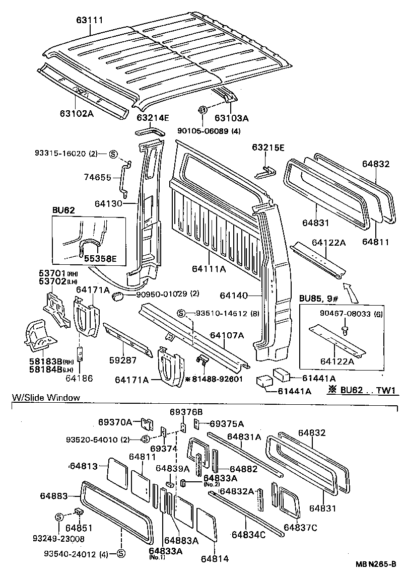  DYNA TOYOACE |  ROOF PANEL BACK PANEL