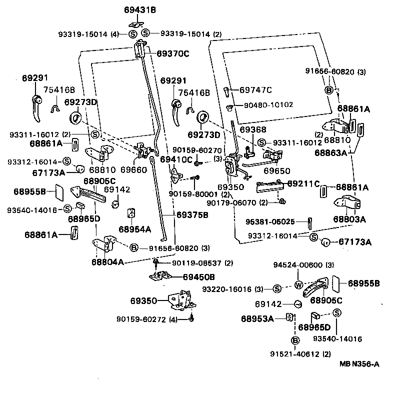  DYNA TOYOACE |  BACK DOOR LOCK HINGE