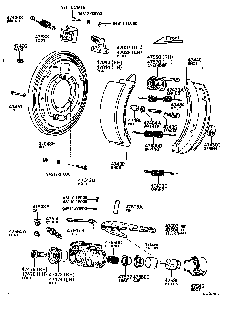  CENTURY |  REAR DRUM BRAKE WHEEL CYLINDER BACKING PLATE