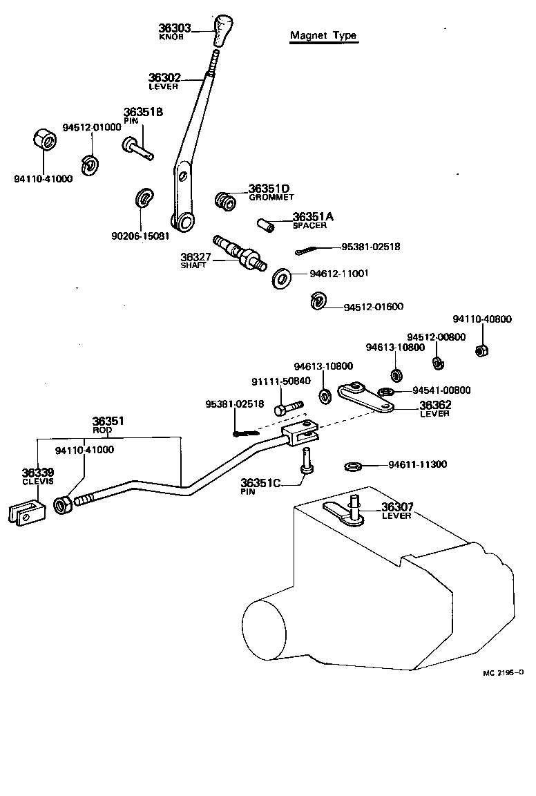  LAND CRUISER VAN |  TRANSFER LEVER SHIFT ROD