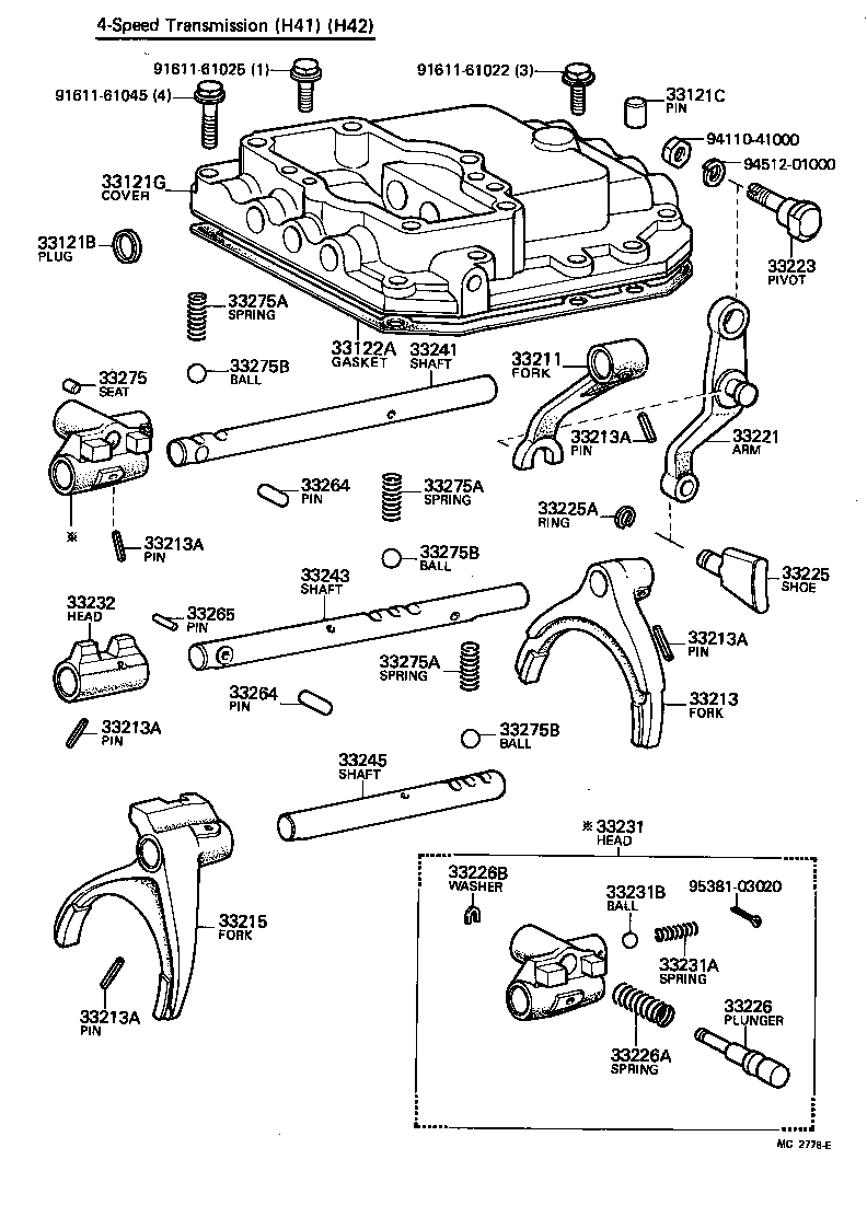  LAND CRUISER VAN |  GEAR SHIFT FORK LEVER SHAFT MTM