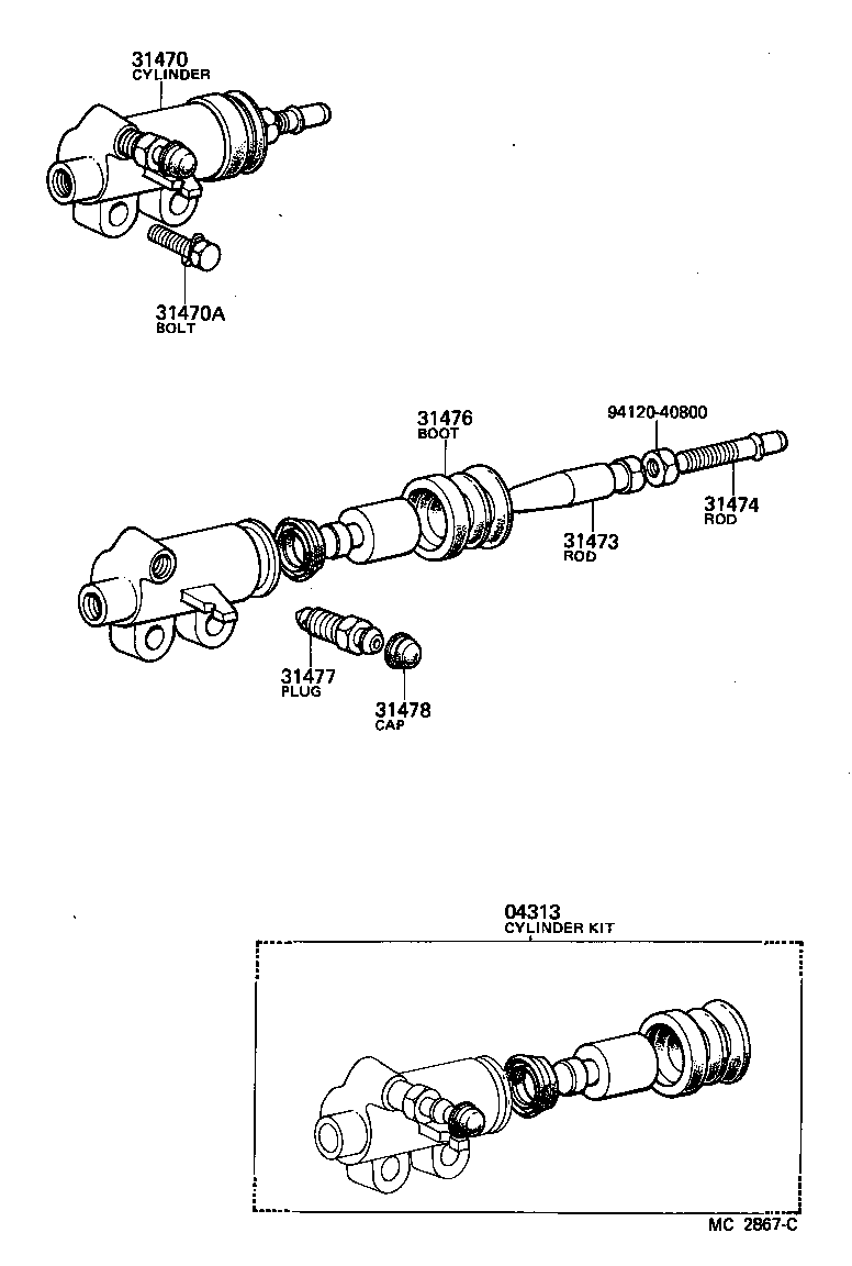  LAND CRUISER VAN |  CLUTCH RELEASE CYLINDER