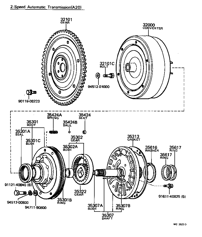  PUBLICA |  TORQUE CONVERTER FRONT OIL PUMP CHAIN ATM