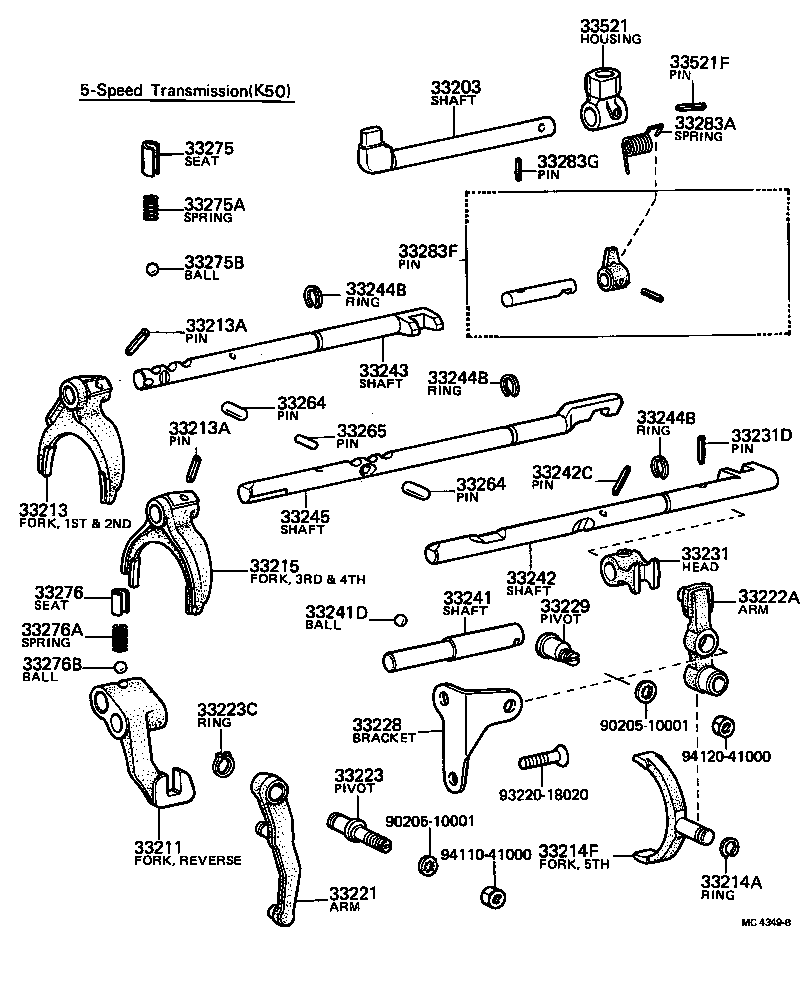  PUBLICA |  GEAR SHIFT FORK LEVER SHAFT MTM