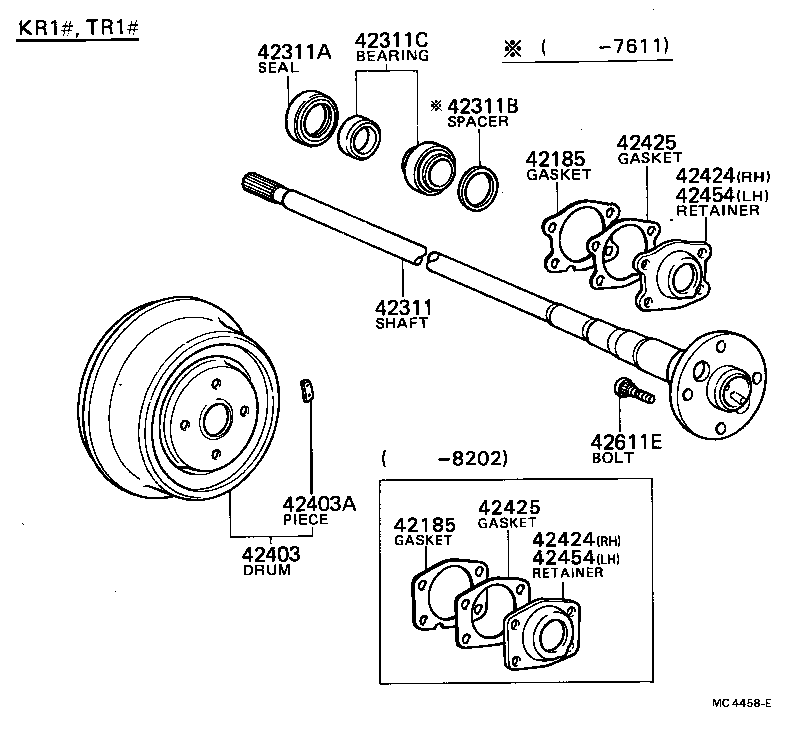  TOWN MASTERACE V WG |  REAR AXLE SHAFT HUB